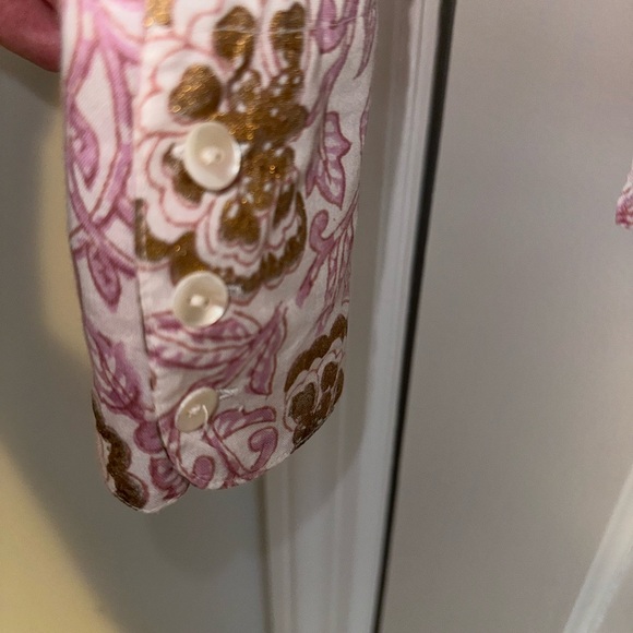 Oliphant Pink and Gold Floral Blouse - Picture 9 of 9